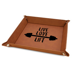 Exercise Quotes and Sayings 9" x 9" Leather Valet Tray