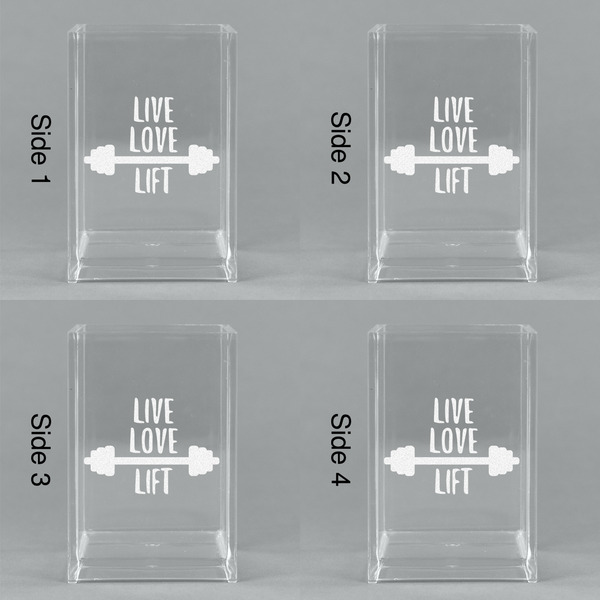 Exercise Quotes and Sayings Acrylic Pen Holder - All Sides