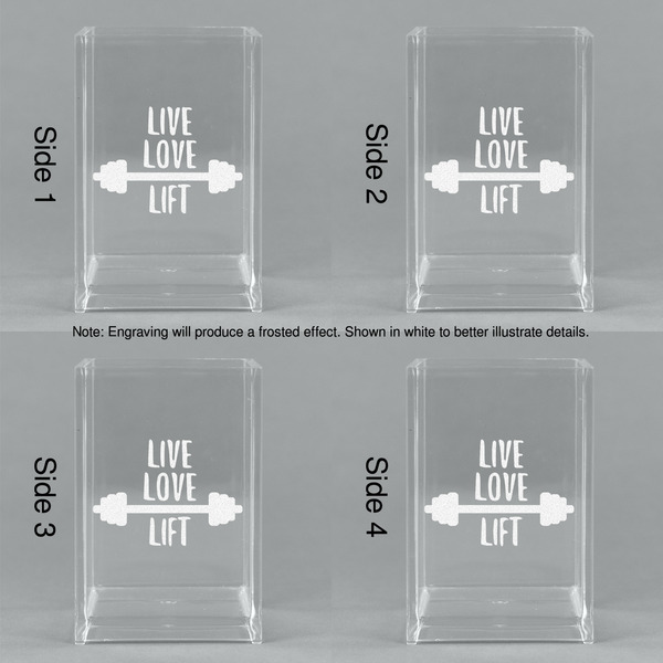 Exercise Quotes and Sayings Acrylic Pen Holder - All Sides