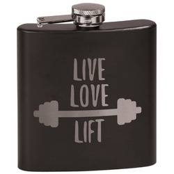 Exercise Quotes and Sayings Black Flask Set