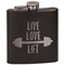 Exercise Quotes and Sayings Black Flask - Engraved Front