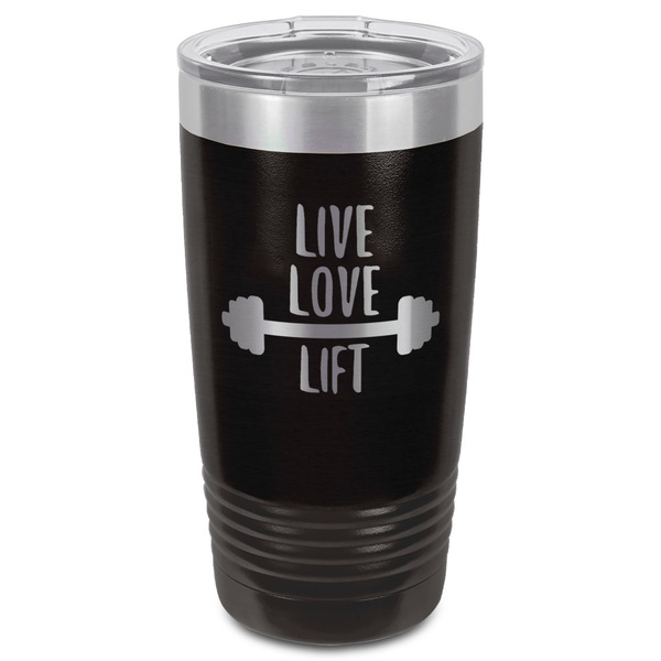 Exercise Quotes and Sayings Black Polar Camel Tumbler - 20oz - Front