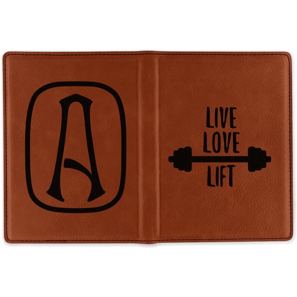 Exercise Quotes and Sayings Cognac Leather Passport Holder Outside Double Sided - Apvl