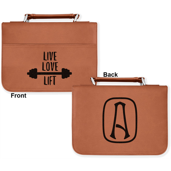 Exercise Quotes and Sayings Cognac Leatherette Bible Covers - Large Double Sided Apvl