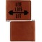 Exercise Quotes and Sayings Cognac Leatherette Bifold Wallets - Front and Back Single Sided - Apvl