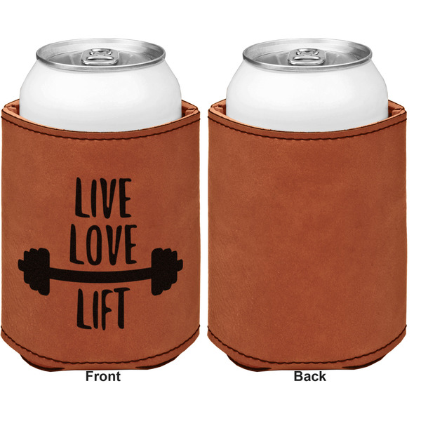 Exercise Quotes and Sayings Cognac Leatherette Can Sleeve - Single Sided Front and Back