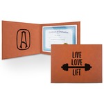 Exercise Quotes and Sayings Leatherette Certificate Holder - Front and Inside (Personalized)