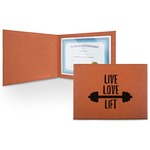 Exercise Quotes and Sayings Leatherette Certificate Holder - Front