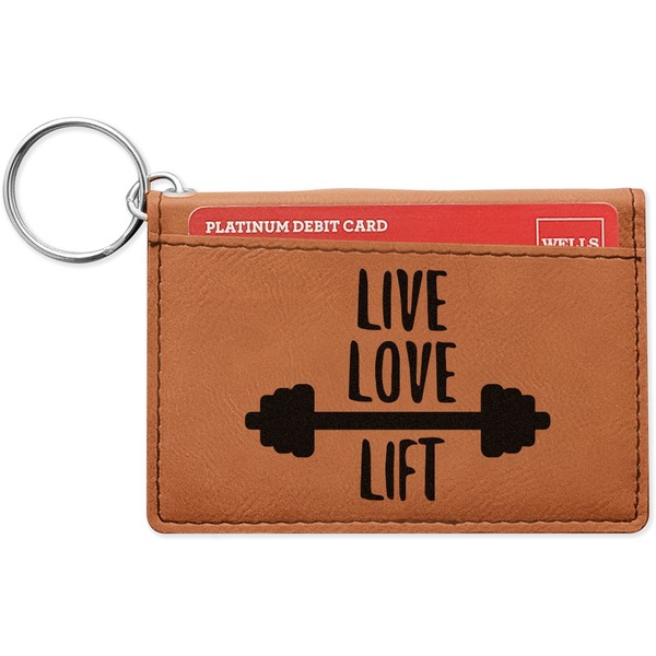 Custom Exercise Quotes and Sayings Leatherette Keychain ID Holder - Double Sided (Personalized)