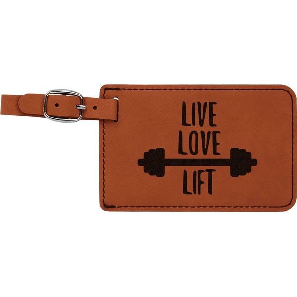 Custom Exercise Quotes and Sayings Leatherette Luggage Tag