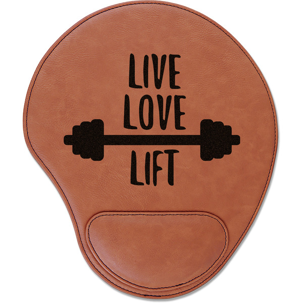Custom Exercise Quotes and Sayings Leatherette Mouse Pad with Wrist Support