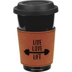 Exercise Quotes and Sayings Leatherette Cup Sleeve - Double Sided