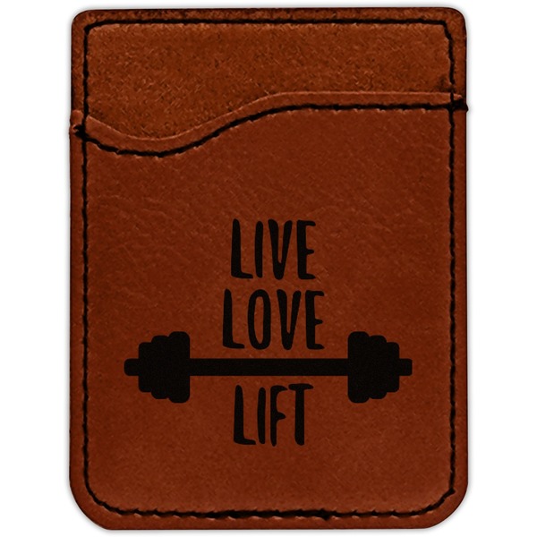 Exercise Quotes and Sayings Cognac Leatherette Phone Wallet close up