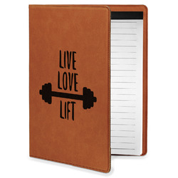 Exercise Quotes and Sayings Leatherette Portfolio with Notepad - Small - Double Sided