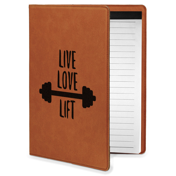Custom Exercise Quotes and Sayings Leatherette Portfolio with Notepad - Small - Single Sided