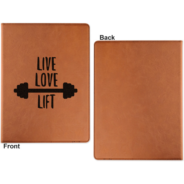 Exercise Quotes and Sayings Cognac Leatherette Portfolios with Notepad - Small - Single Sided- Apvl