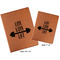 Exercise Quotes and Sayings Cognac Leatherette Portfolios with Notepads - Compare Sizes
