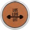 Exercise Quotes and Sayings Cognac Leatherette Round Coasters w/ Silver Edge - Single