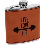 Exercise Quotes and Sayings Leatherette Wrapped Stainless Steel Flask