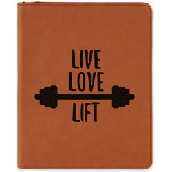 Exercise Quotes and Sayings Leatherette Zipper Portfolio with Notepad - Single Sided