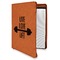 Exercise Quotes and Sayings Cognac Leatherette Zipper Portfolios with Notepad - Main