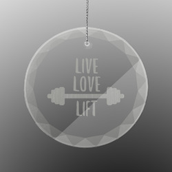 Exercise Quotes and Sayings Engraved Glass Ornament - Round