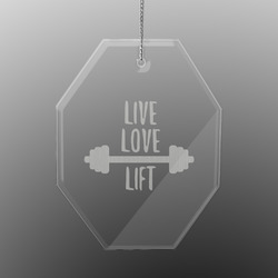 Exercise Quotes and Sayings Engraved Glass Ornament - Octagon