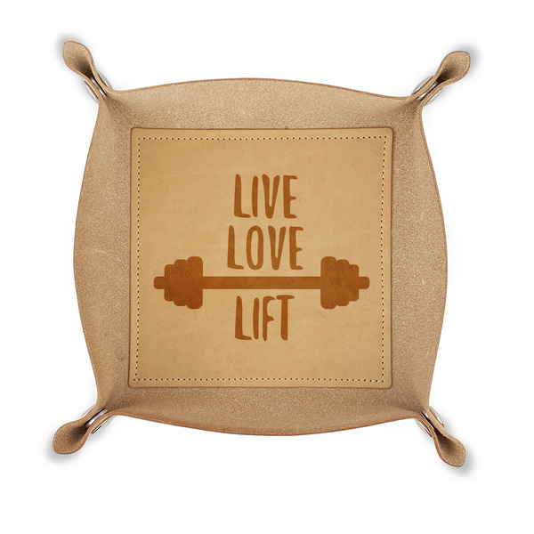Custom Exercise Quotes and Sayings Genuine Leather Dice Tray