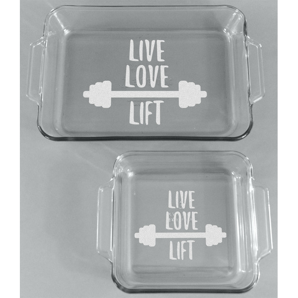Exercise Quotes and Sayings Glass Baking Dish Set - FRONT