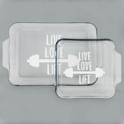 Exercise Quotes and Sayings Set of Glass Baking & Cake Dish - 13in x 9in & 8in x 8in