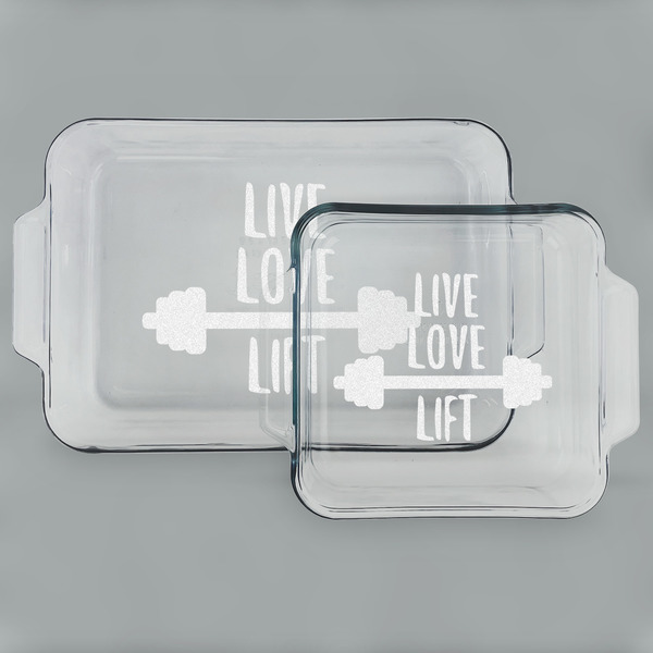 Exercise Quotes and Sayings Glass Baking Dish Set - MAIN (set)