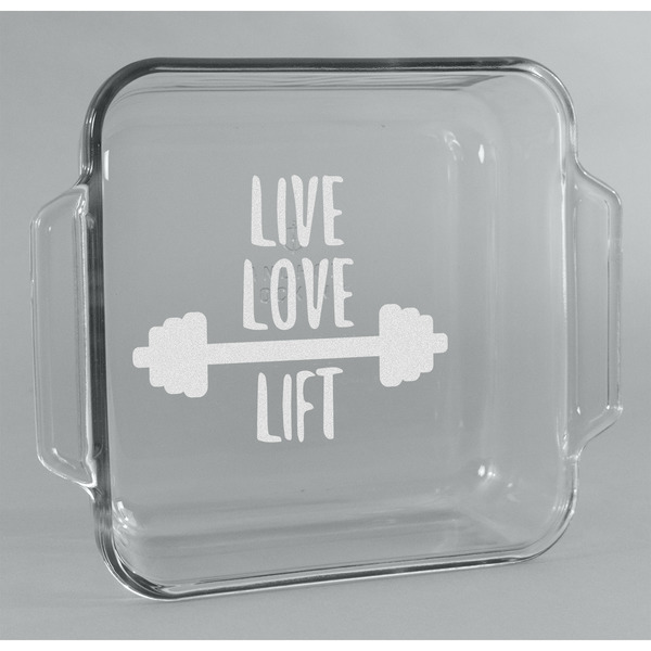 Custom Exercise Quotes and Sayings Glass Cake Dish - 8in x 8in