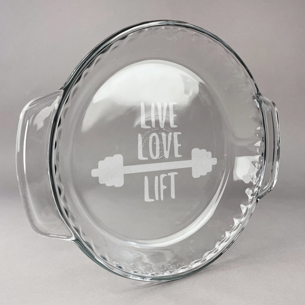 Custom Exercise Quotes and Sayings Glass Pie Dish - 9.5in Round