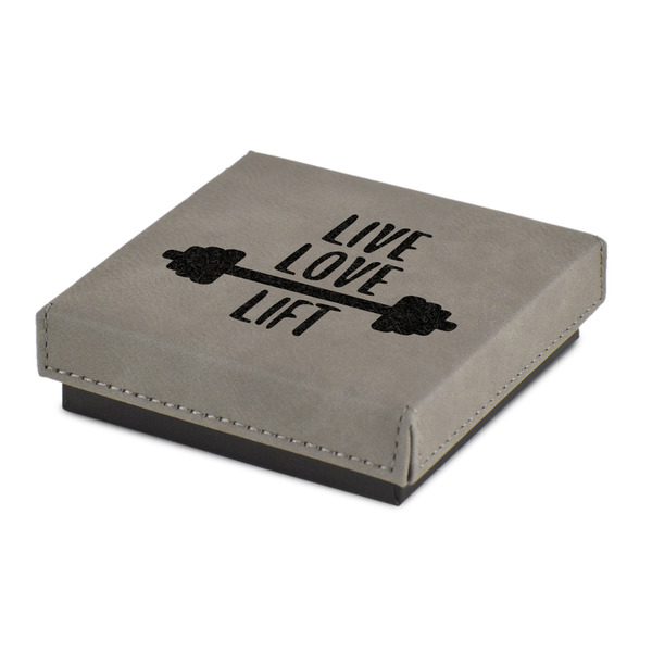 Custom Exercise Quotes and Sayings Jewelry Gift Box - Engraved Leather Lid