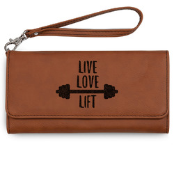 Exercise Quotes and Sayings Ladies Leatherette Wallet - Laser Engraved - Rawhide