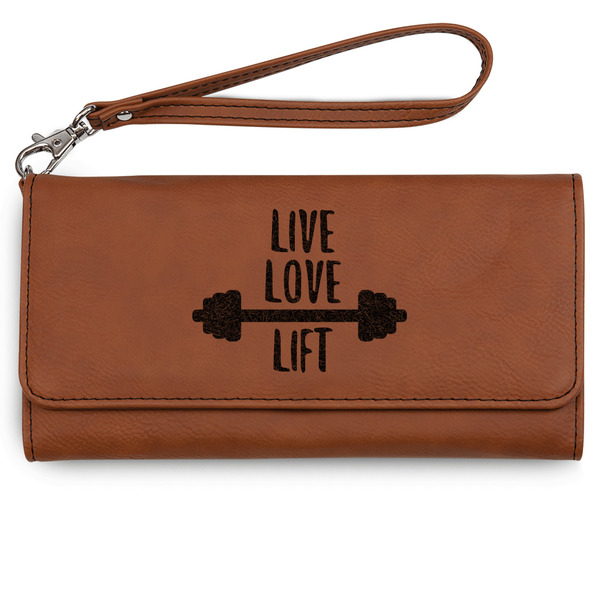 Custom Exercise Quotes and Sayings Ladies Leatherette Wallet - Laser Engraved