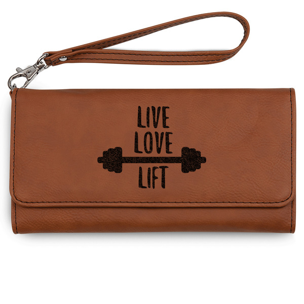 Custom Exercise Quotes and Sayings Ladies Leatherette Wallet - Laser Engraved