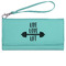 Exercise Quotes and Sayings Ladies Wallet - Leather - Teal - Front View