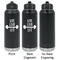 Exercise Quotes and Sayings Laser Engraved Water Bottles - 2 Styles - Front & Back View