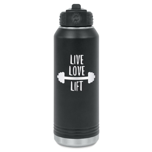 Custom Exercise Quotes and Sayings Water Bottle - Laser Engraved - Front