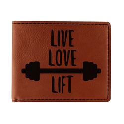 Exercise Quotes and Sayings Leatherette Bifold Wallet (Personalized)