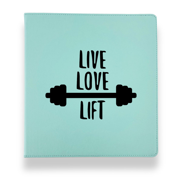 Custom Exercise Quotes and Sayings Leather Binder - 1" - Teal