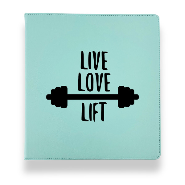 Exercise Quotes and Sayings Leather Binders - 1" - Teal - Front View