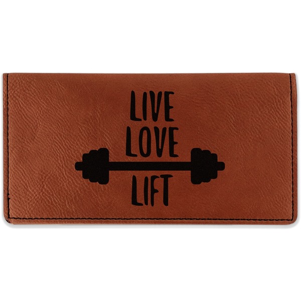Custom Exercise Quotes and Sayings Leatherette Checkbook Holder - Single Sided