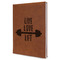 Exercise Quotes and Sayings Leather Sketchbook - Large - Single Sided - Angled View