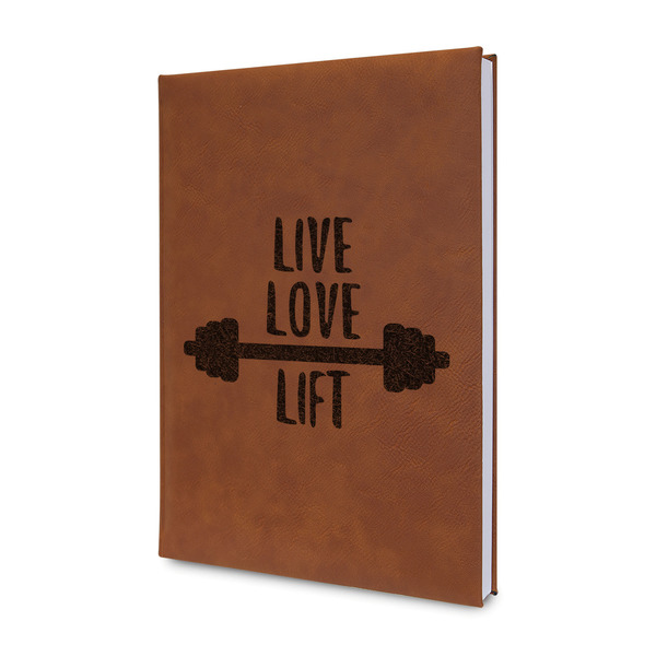 Custom Exercise Quotes and Sayings Leather Sketchbook - Small - Double Sided