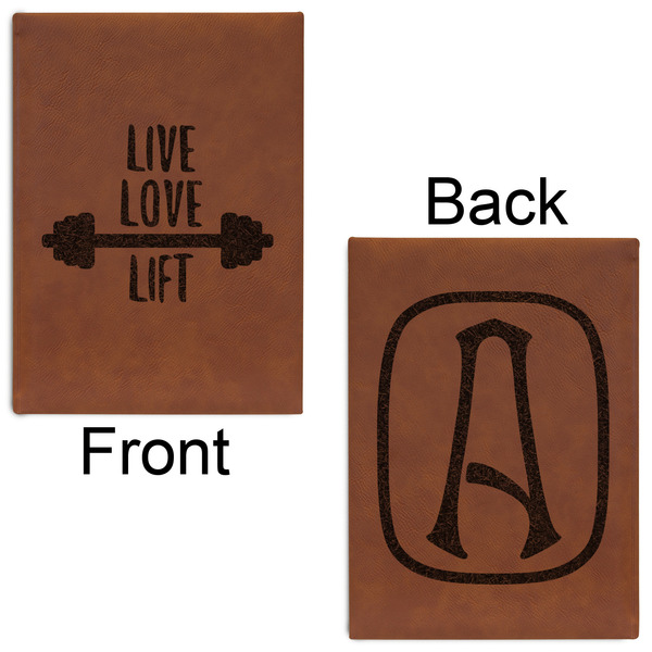 Exercise Quotes and Sayings Leatherette Journals - Large - Double Sided - Front & Back View