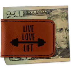 Exercise Quotes and Sayings Leatherette Magnetic Money Clip (Personalized)