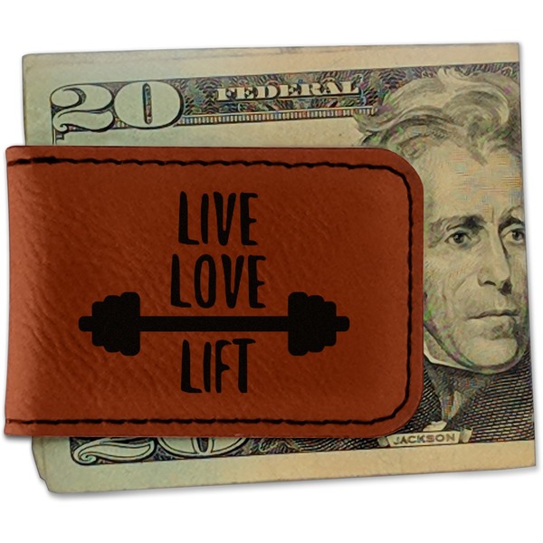 Custom Exercise Quotes and Sayings Leatherette Magnetic Money Clip - Single Sided