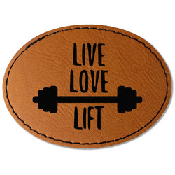 Exercise Quotes and Sayings Faux Leather Iron On Patch - Oval